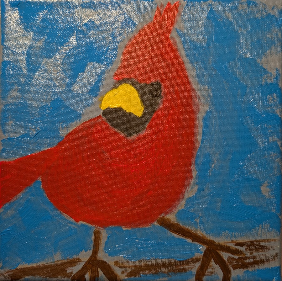 Watercolor Window Spring Background Updated Red Cardinal – BetterLateThanNeverArt